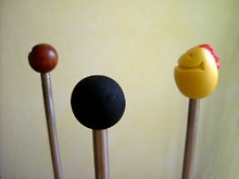 Clack Eierschalensollbruchstellenverursacher Holzkopf, Gummikopf & Drachenei