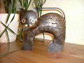 Kleine Katze bronze, 26 x 22 cm - Windlicht