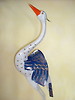 Gro�er Reiher blau-wei�, Metall Vogel 102 x 23 cm