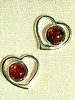 Bernstein - Silber Herz Ohrstecker – 90251