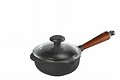 Saucentopf Stiel Kasserolle aus Guss Eisen mit Glasdeckel