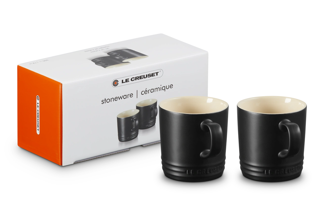 Le Creuset Keramik Becher 2er Set matt schwarz matt schwarz 4