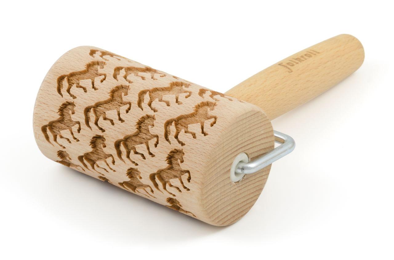 Folkroll Teigrolle mit Motiv Mini Pferde 1