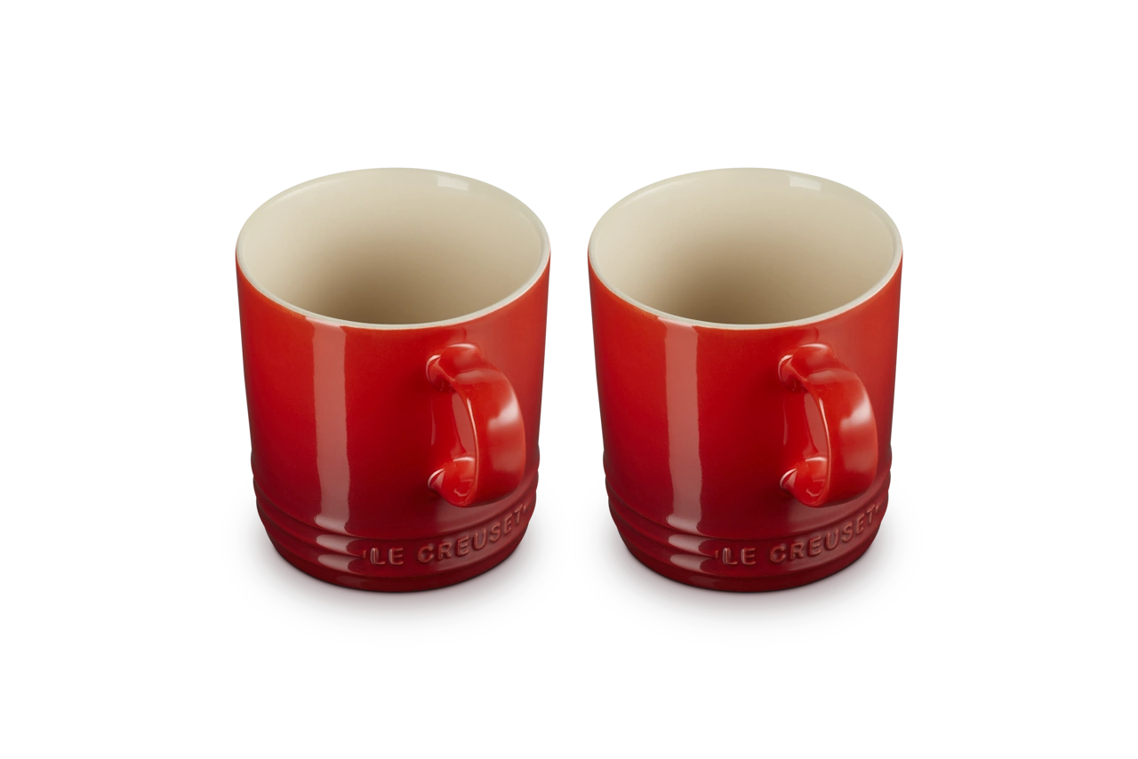 Le Creuset Keramik Becher 2er Set kirschrot