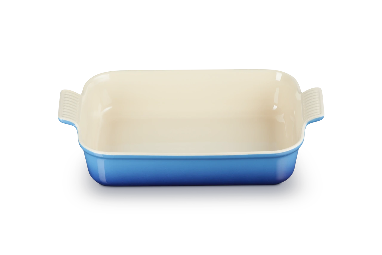 Le Creuset Keramik Auflaufform 32 cm azure / blau 1