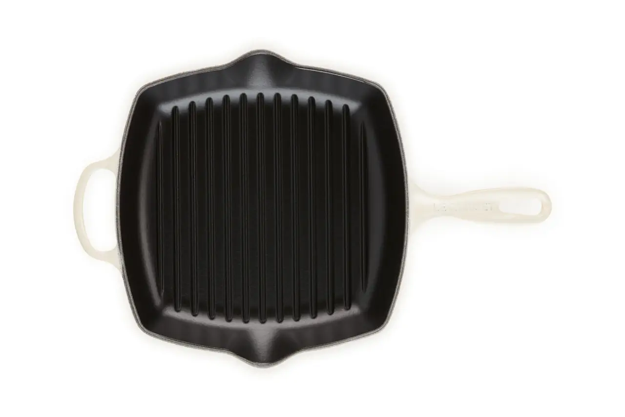 Le Creuset Grillpfanne 26 cm viereckig meringue / creme 6