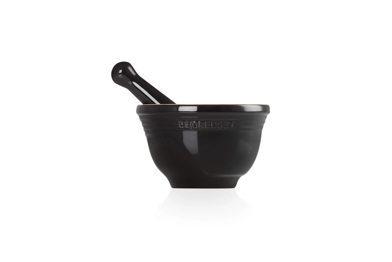 Le Creuset Keramik Mörser schwarz schwarz glänzend 3