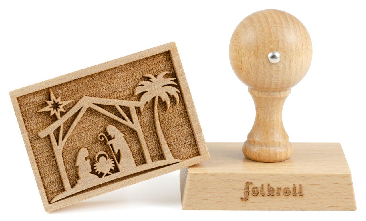 Folkroll 3-D Keksstempel mit Motiv Weihnachtskrippe 1