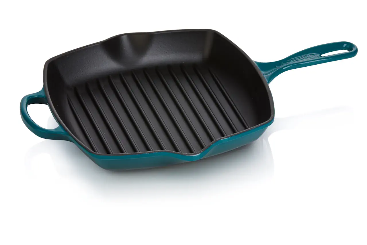 Le Creuset Grillpfanne 26 cm viereckig deep teal / grünblau 1