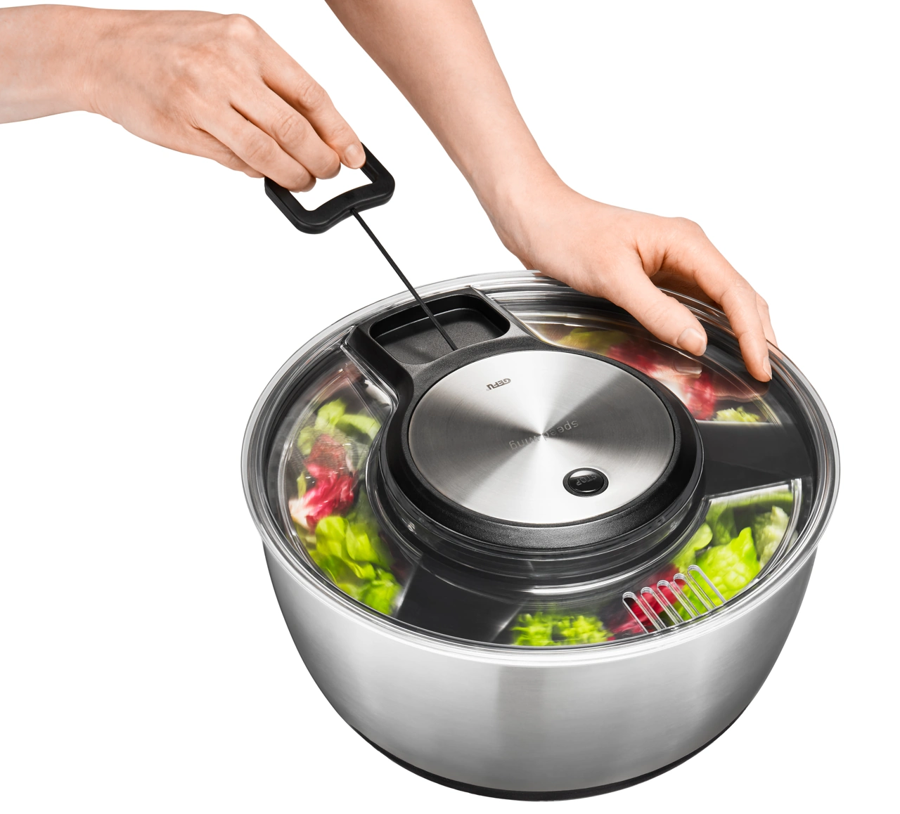 Gefu Edelstahl Salatschleuder Speedwing mit Edelstahlschüssel 2