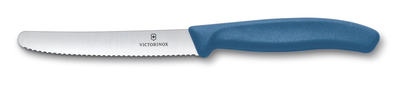 Victorinox Küchenmesser mit Wellenschliff blau blau 1