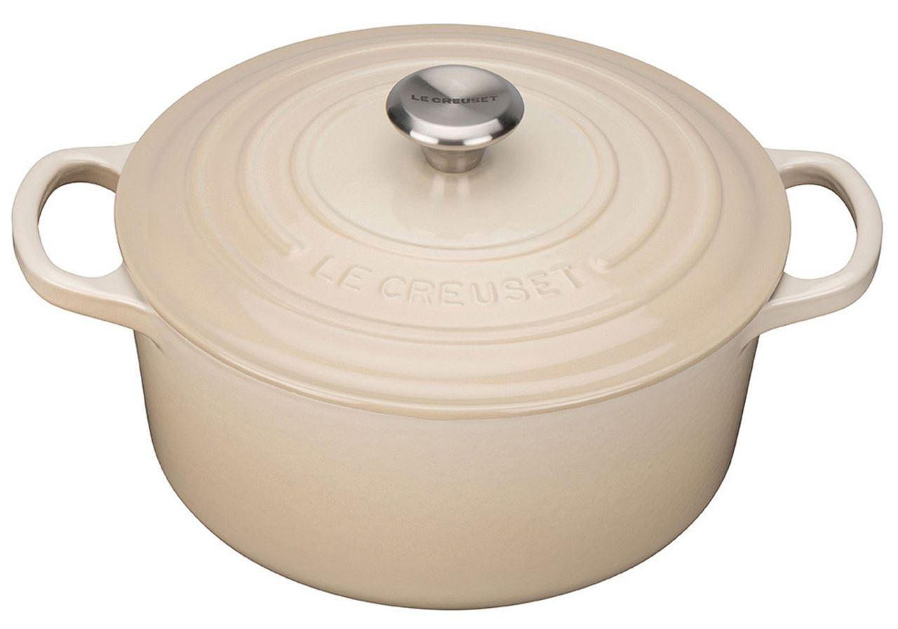Le Creuset Gusseisen Topf 22 cm meringue / creme 2