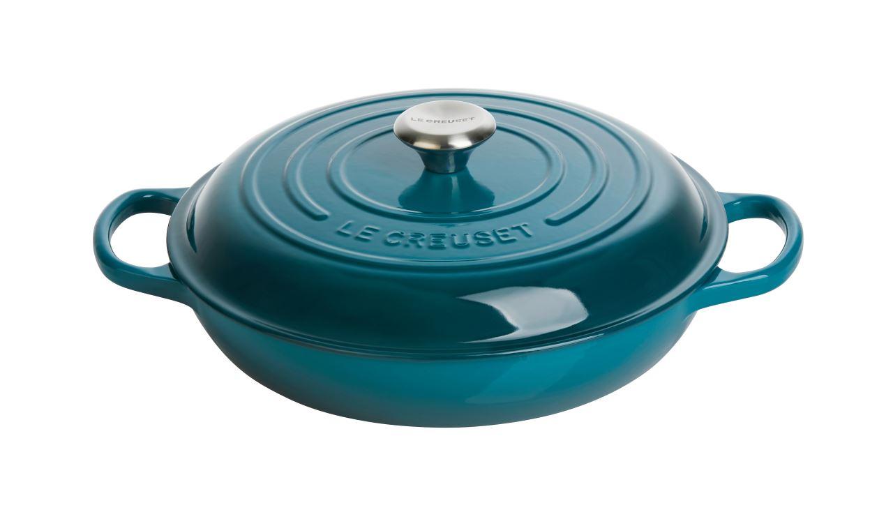 Le Creuset Gusseisen Gourmet Profitopf 30 cm deep teal / grünblau 2