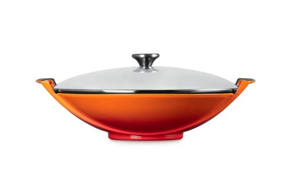 Le Creuset Gusseisen Wok 36 cm ofenrot 2