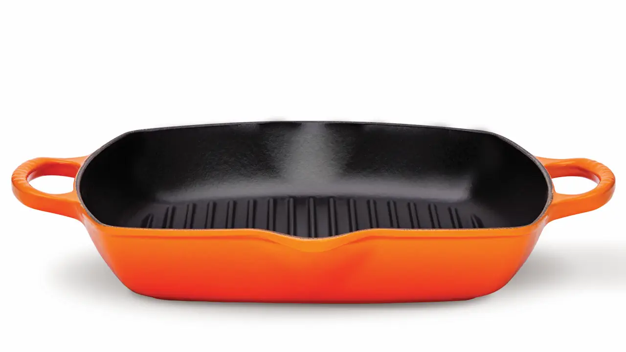 Le Creuset Grillpfanne 30 cm mit 2 Griffen ofenrot / orange 2