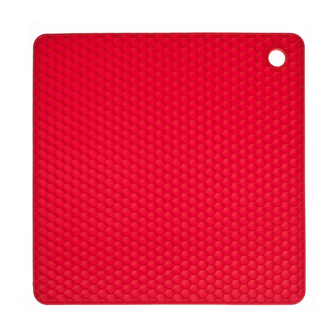 Kochblume Silikon Topfuntersetzer quadratisch rot 1
