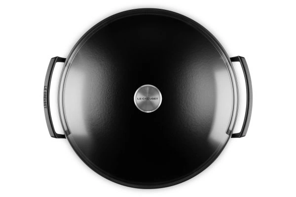 Le Creuset Gusseisen Wok 36 cm schwarz 4