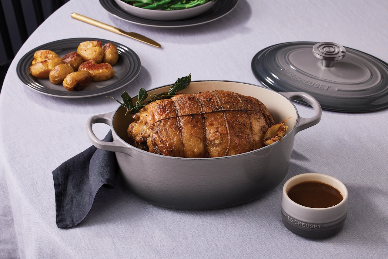 Le Creuset Gusseisen Bräter oval 31 cm flint / grau 6
