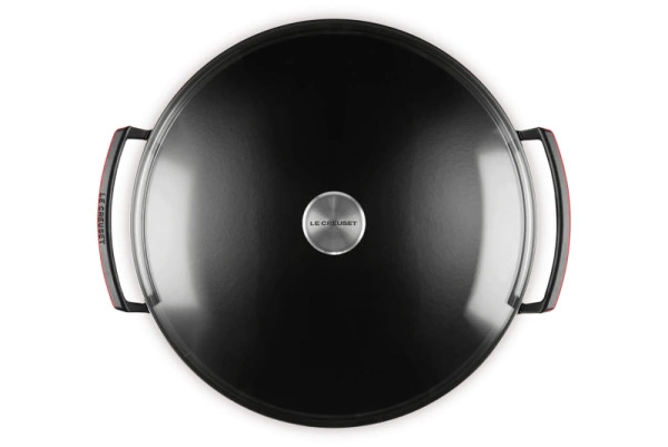 Le Creuset Gusseisen Wok 36 cm kirschrot 4