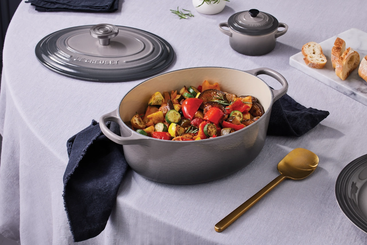 Le Creuset Gusseisen Bräter oval 31 cm flint / grau 7