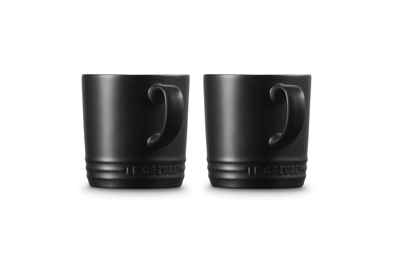Le Creuset Keramik Becher 2er Set matt schwarz matt schwarz 1
