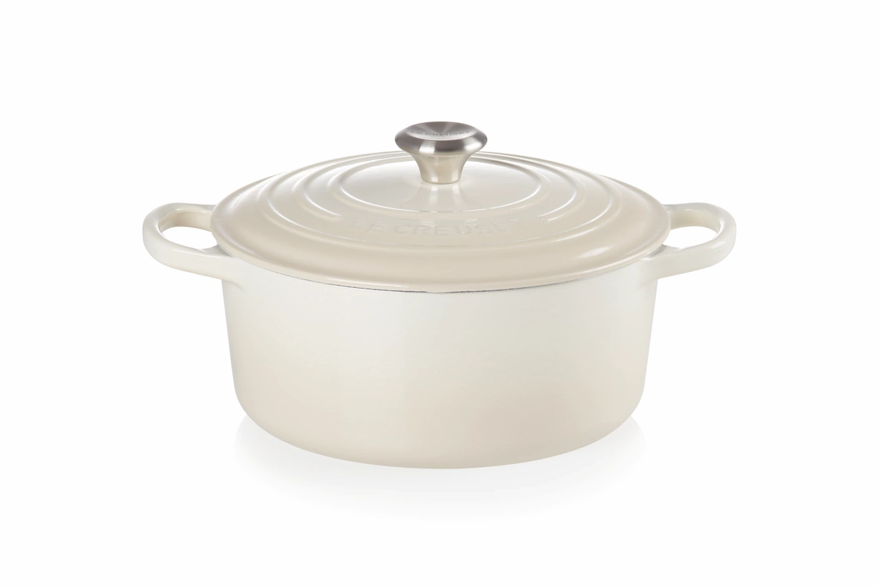 Le Creuset Gusseisen Topf 22 cm meringue / creme 1