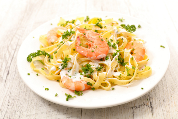 Tagliatelle mit Shrimps Tagliatelle mit Shrimps