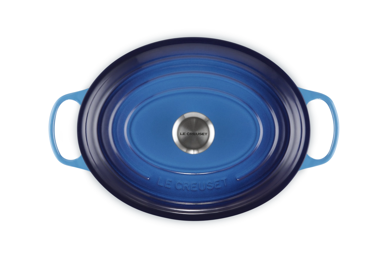 Le Creuset Gusseisen Bräter oval 31 cm azure / blau 4