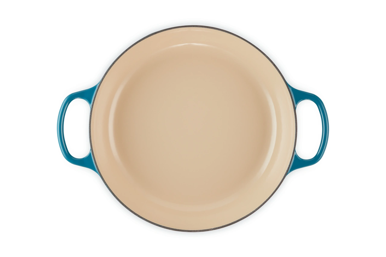 Le Creuset Gusseisen Gourmet Profitopf 30 cm deep teal / grünblau 5