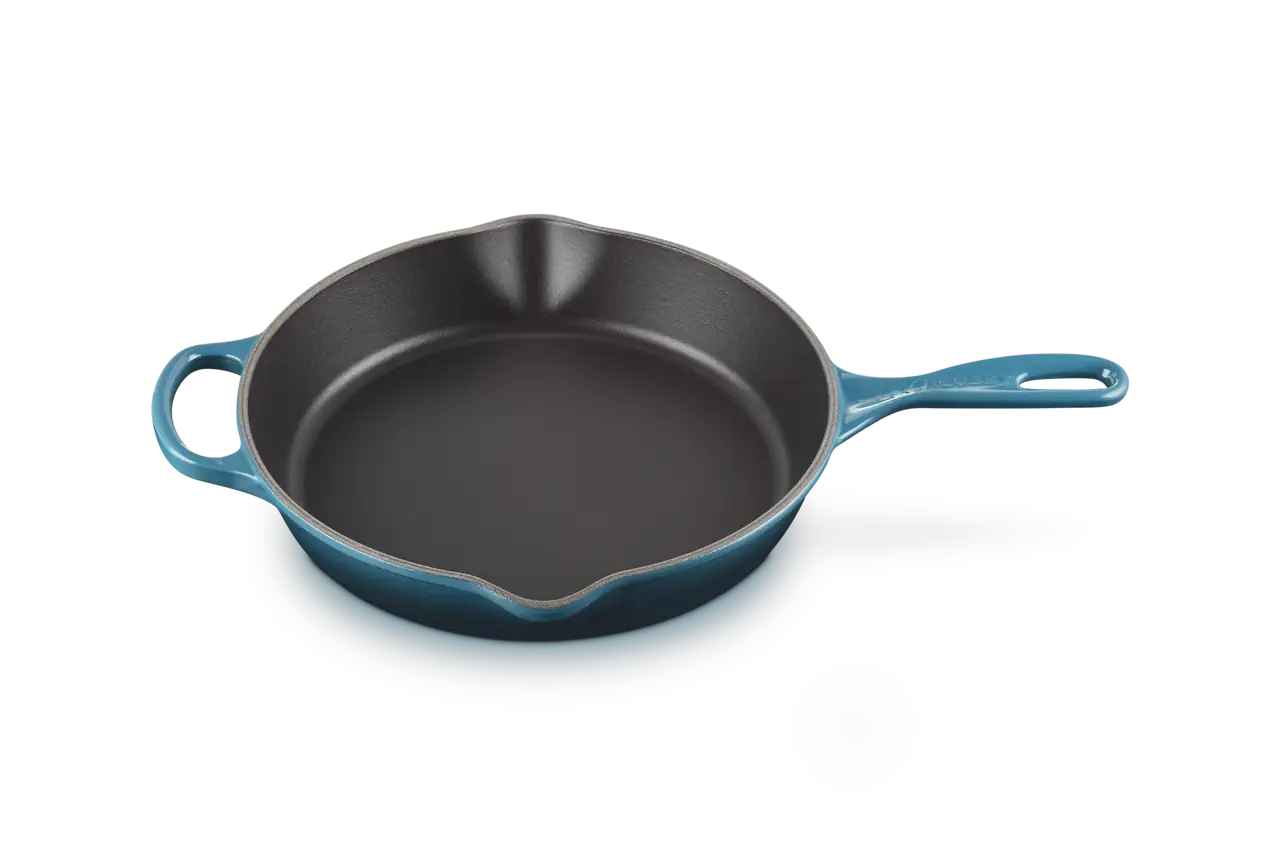 Le Creuset Gusseisen Brat- & Servierpfanne hoch deep teal / grünblau 1