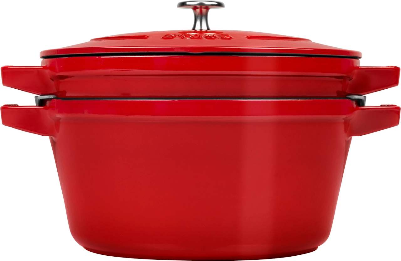 Staub Gusseisen Topfset 2-teilig 24 cm kirschrot