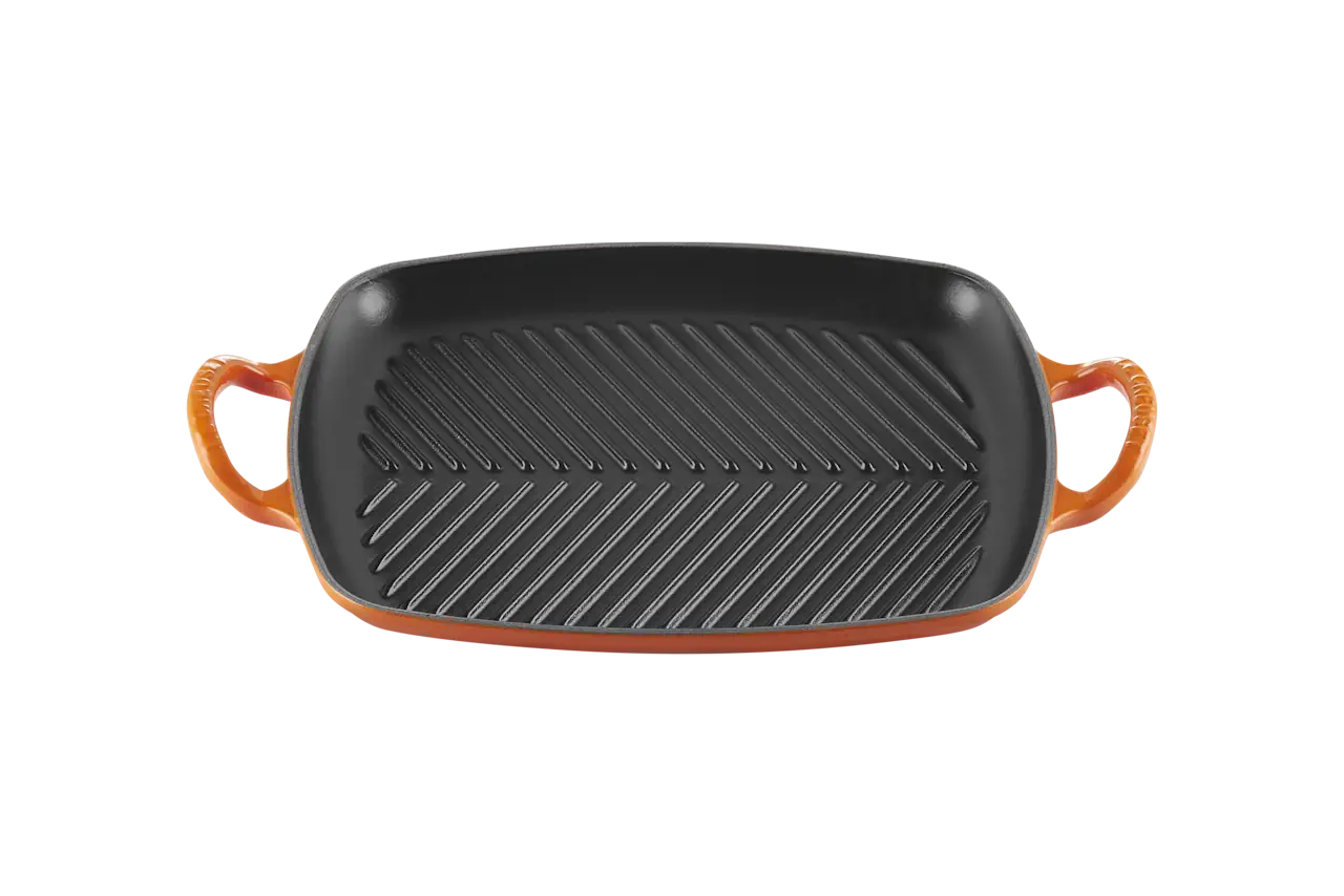 Le Creuset Grillplatte rechteckig ofenrot / orange 1