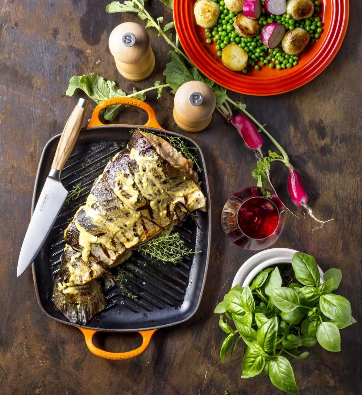 Le Creuset Grillplatte rechteckig kirschrot kirschrot 5