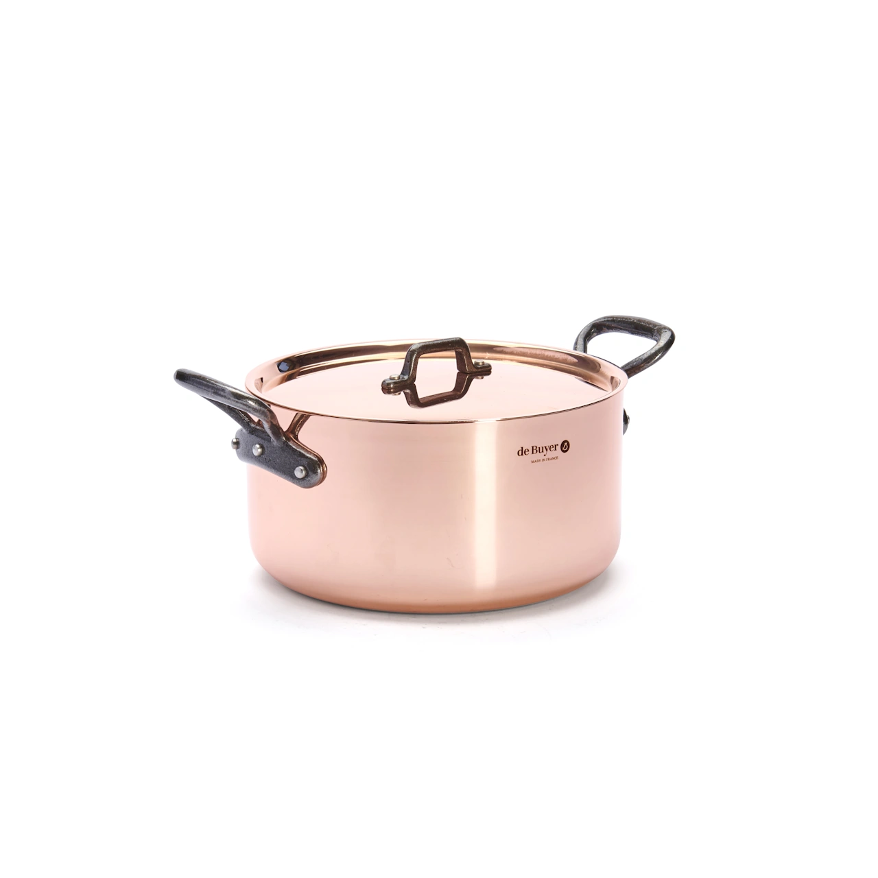 De Buyer Kupfer Bratentopf mit Gusseisengriffen 24 cm 24 cm 3