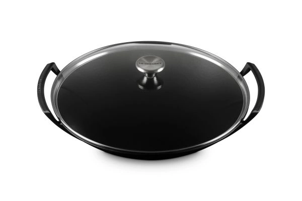 Le Creuset Gusseisen Wok 36 cm schwarz 3