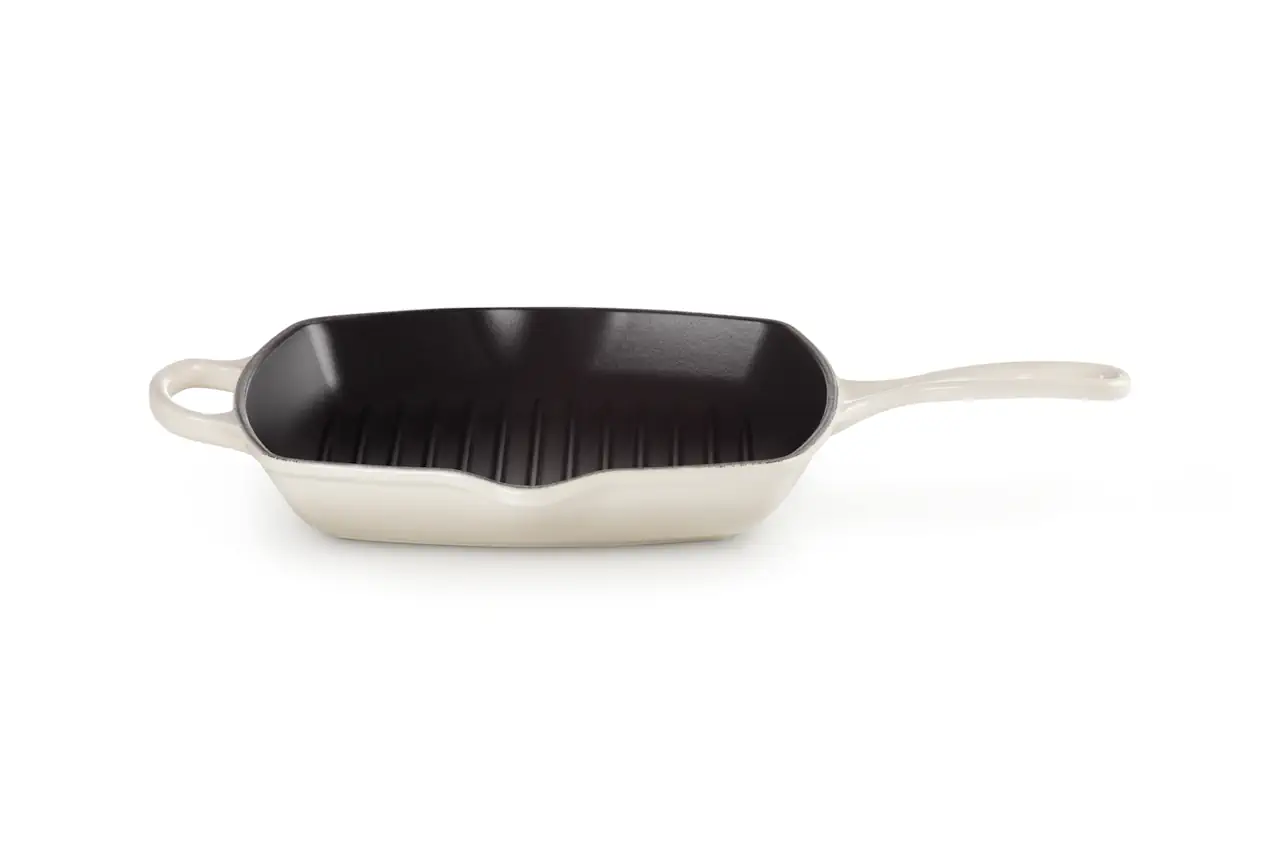 Le Creuset Grillpfanne 26 cm viereckig meringue / creme 7