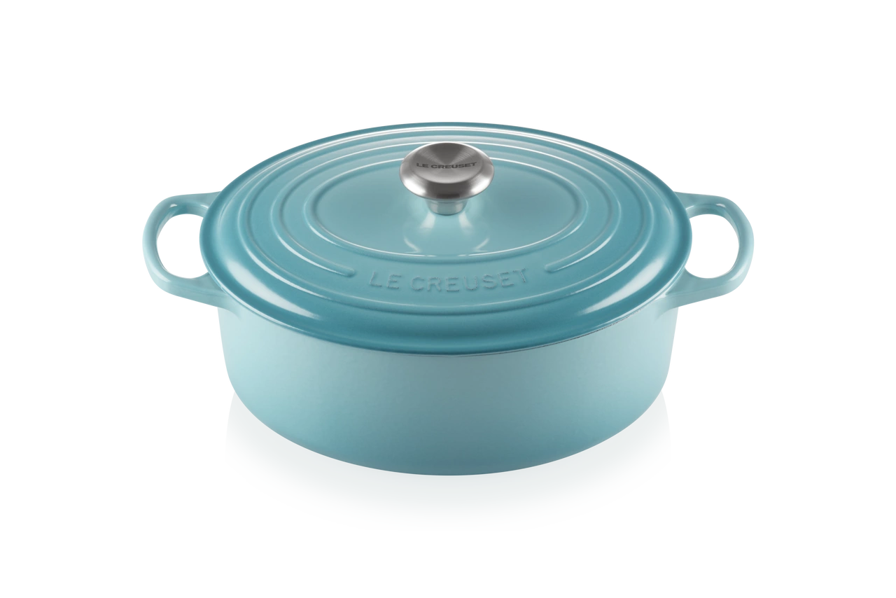 Le Creuset Gusseisen Bräter oval 29 cm karibik / türkis 2