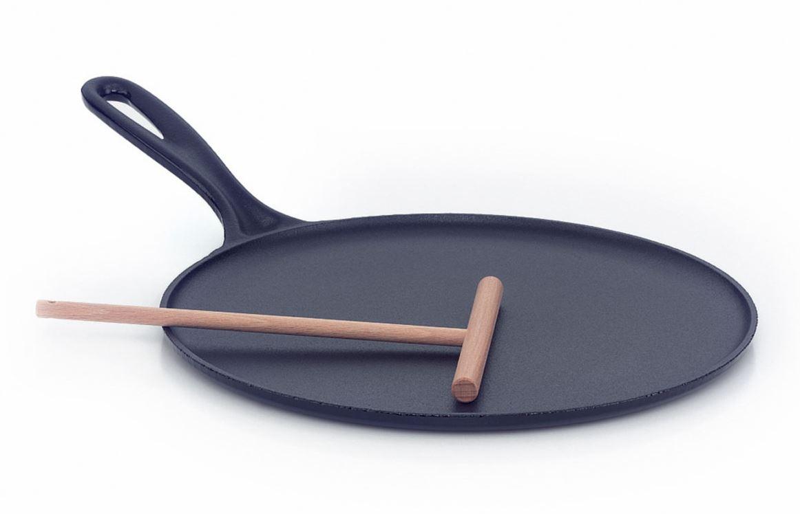 Le Creuset Gusseisen Crepes Pfanne schwarz schwarz 2