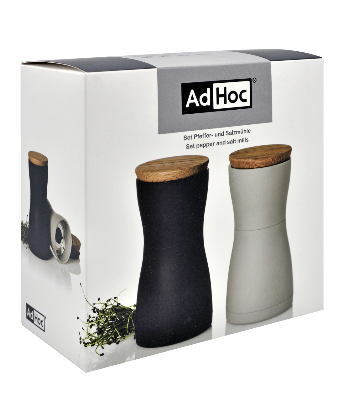AdHoc Pfeffer- und Salzmühlen Set Twin schwarz / grau 5
