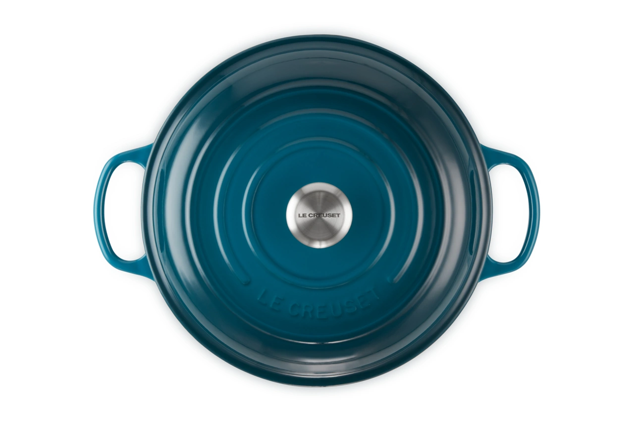 Le Creuset Gusseisen Gourmet Profitopf 30 cm deep teal / grünblau 3