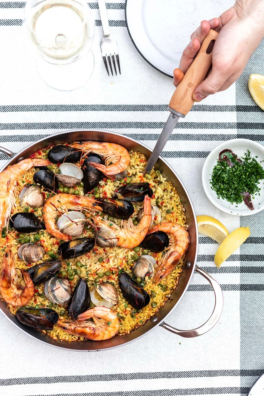 De Buyer Paella Pfanne 32 cm - Eisenpfanne 6