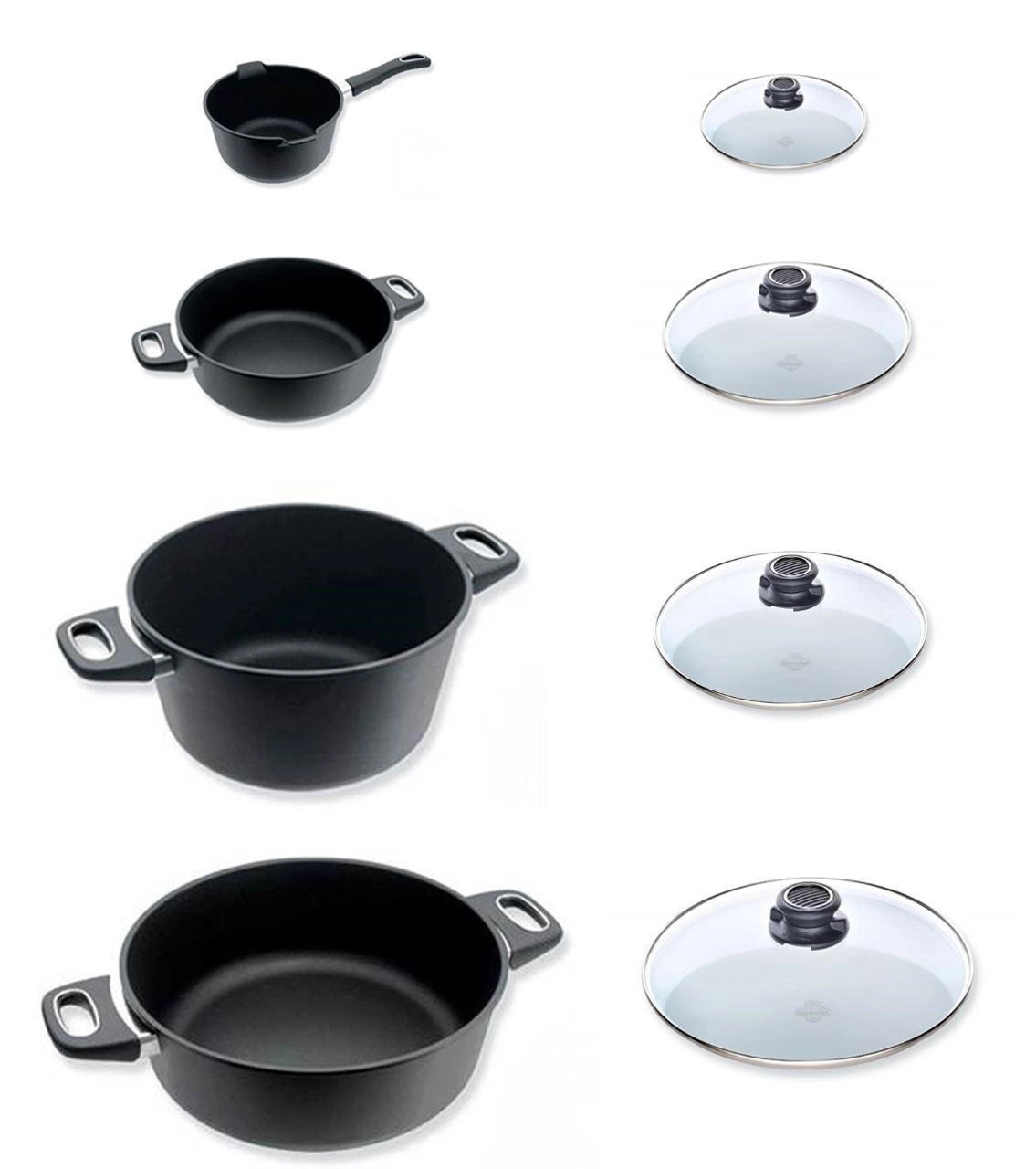 Gastrolux Antihaft Aluguss Topfset Induktion Set mit 2 Bratentöpfen 1