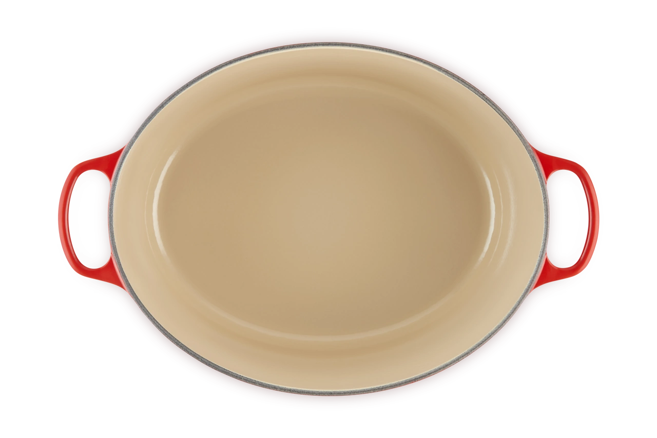 Le Creuset Gusseisen Bräter oval 40 cm kirschrot 5