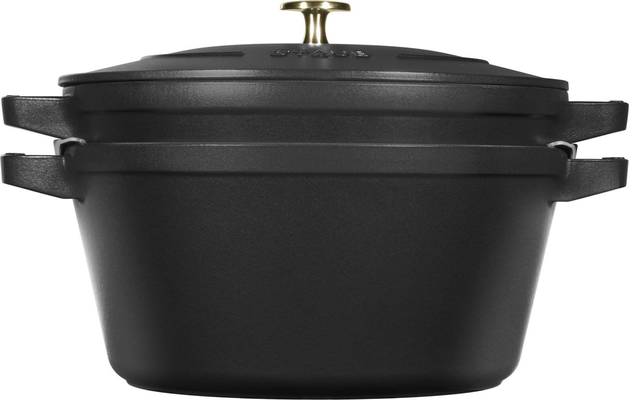 Staub Gusseisen Topfset 2-teilig 24 cm schwarz