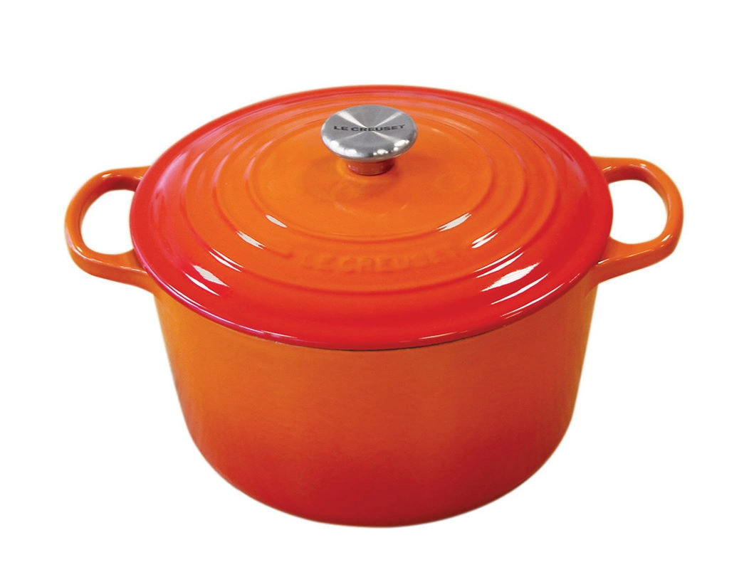 Le Creuset Gusseisen Topf 24 cm hoch ofenrot / orange 1