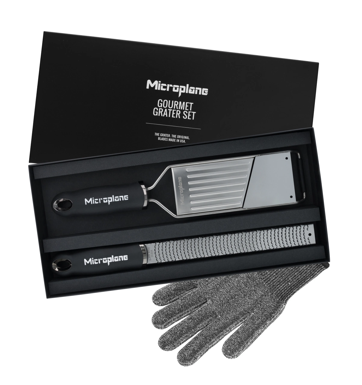 Microplane Gourmet Reiben Set mit Schutzhandschuh