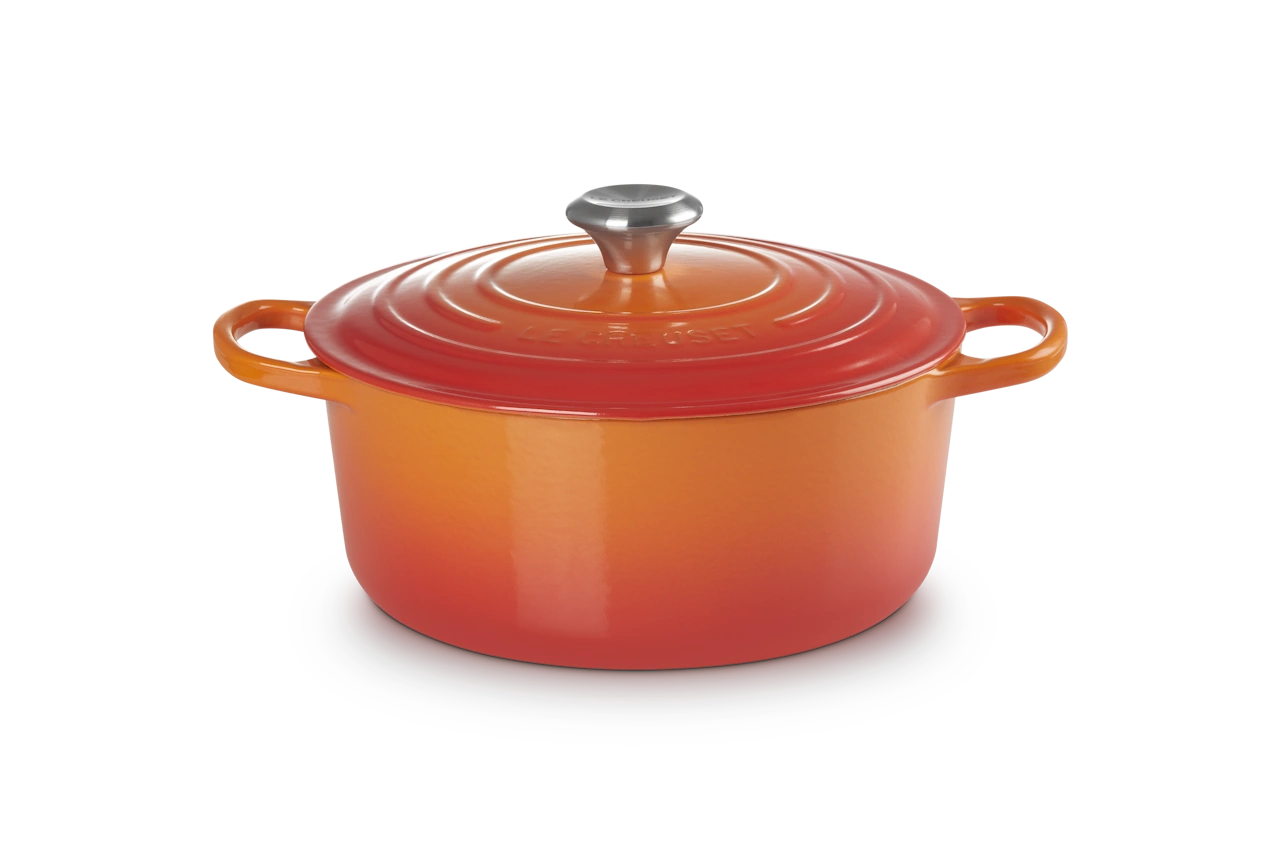 Le Creuset Gusseisen Topf 26 cm ofenrot / orange | ofenrot / orange