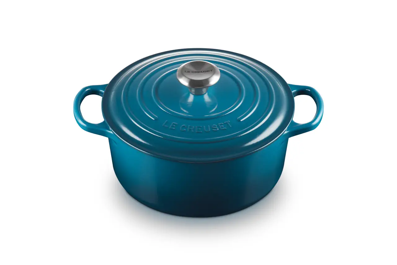 Le Creuset Gusseisen Topf 24 cm deep teal / grünblau 1
