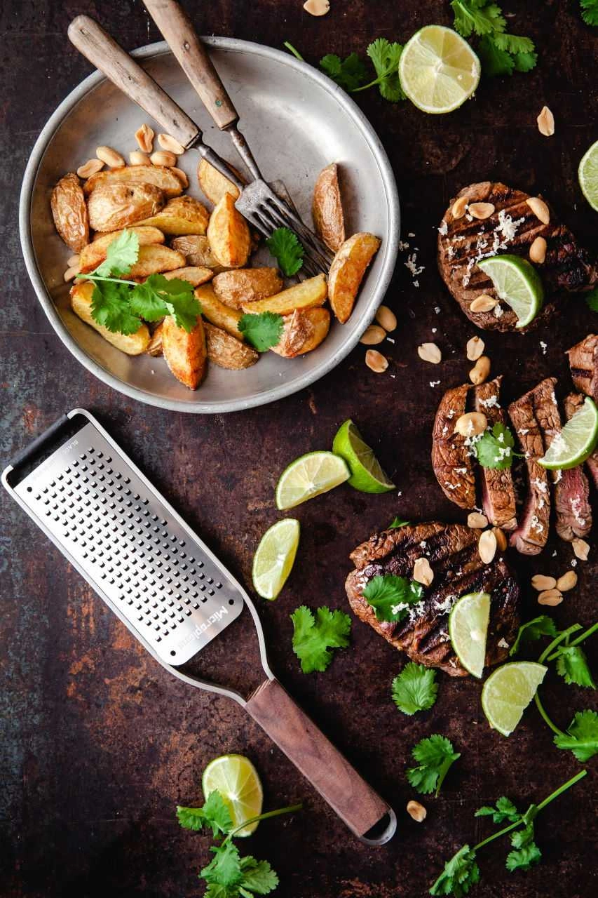 Microplane Reiben Geschenkset Walnussgriff 3