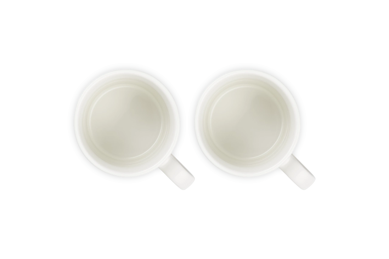 Le Creuset Keramik Becher 2er Set meringue meringue / creme 3